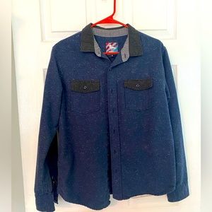 27) Navy button-down shirt